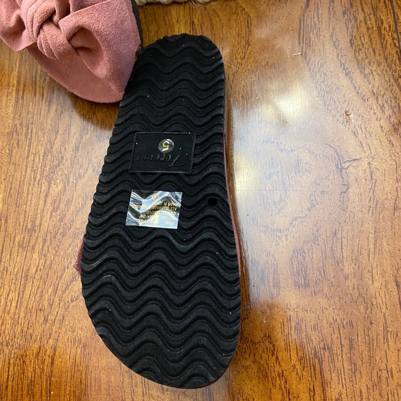 MAUVE BOW SLIDES FOOTBED SANDALS - Picture 3 of 9